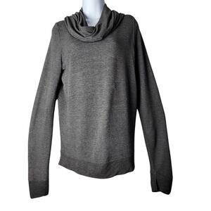 Lauren Ralph Lauren Gray Cowl Neck Top M Long Sleeve Soft Minimalist Capsule